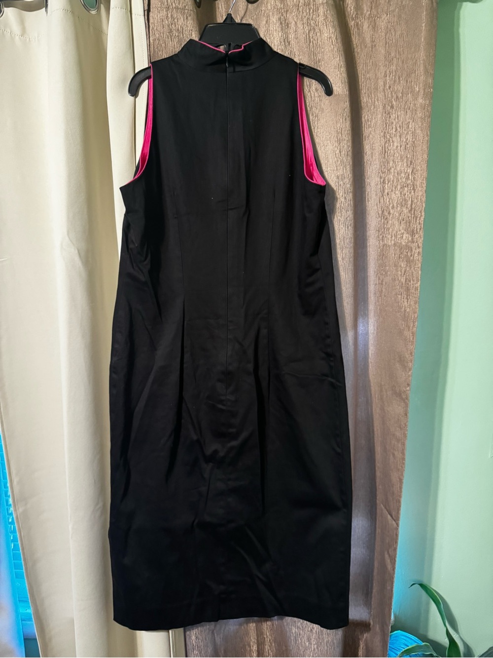 Sharon Young Women's Black Pink Embroidered Sleeveless Vintage Dress SZ 8 USA - Picture 7 of 7
